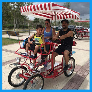 Humano Accionado Ciclo <span class=keywords><strong>Pedal</strong></span> de Cuatro Personas 3 Velocidades Cuatriciclo Surrey Bicicleta para La Venta - Product Image 6