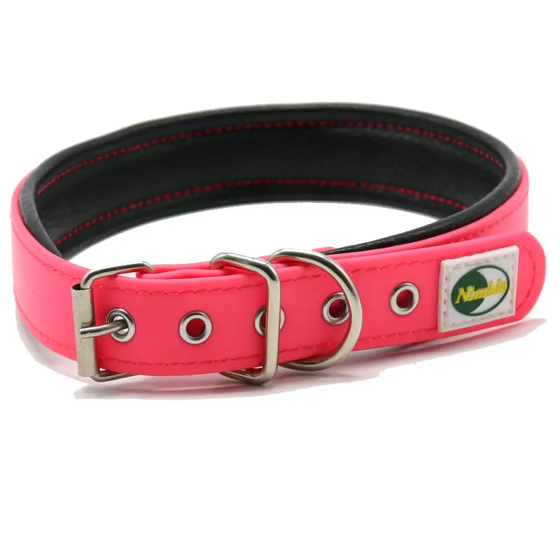 Waterproof Luxury Soft Eva Padded Pvc Leather Dog Collar Adjustable And Personalized Small Medium Large Dogs For Pets