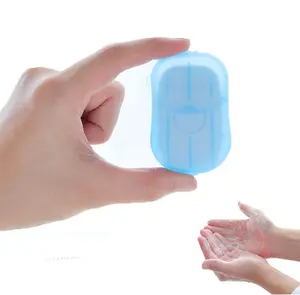 Mini taşınabilir tek kullanımlık seyahat 20 paket kağıt sabun yaprak köpük el yıkama banyo kokulu el sabunu için kapalı açık