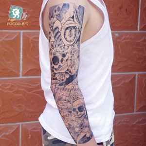 Tatuaje Temporal Personalizado Impermeable de Manga <span class=keywords><strong>Completa</strong></span> <span class=keywords><strong>para</strong></span> <span class=keywords><strong>Pierna</strong></span>, Brazo y Mano con Diseño de Calavera <span class=keywords><strong>para</strong></span> <span class=keywords><strong>Hombre</strong></span> y Mujer - Product Image 5