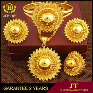 Joyería de La boda Establece 24 K Oro Verdadero Plateó el Pendiente/Pulsera/Collar Conjuntos De Joyería de La Boda - Product Image 2
