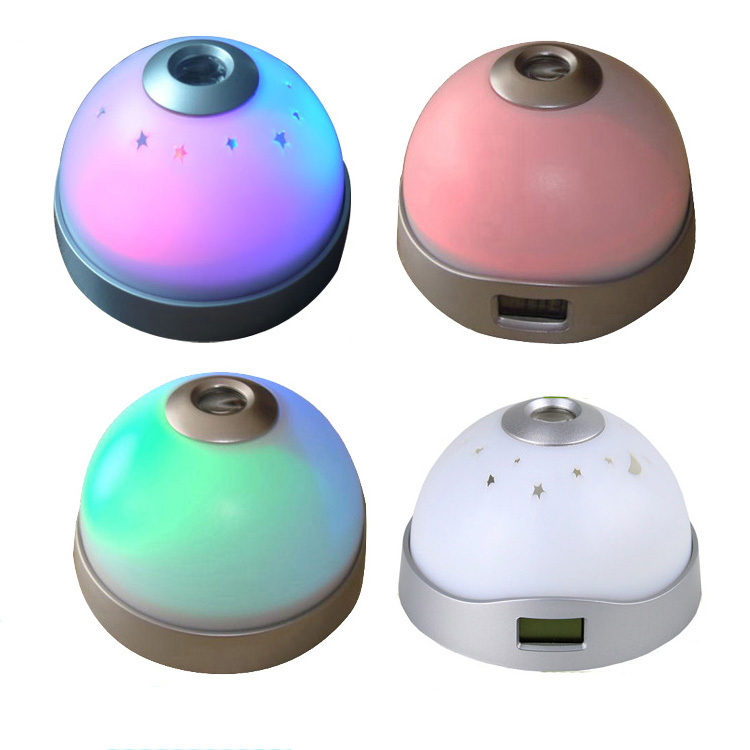 Projection Clock Mini Round Fancy Children Bedroom LED Color Changing Wall Projection Alarm Clock
