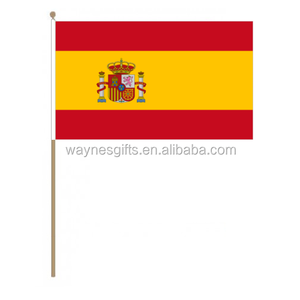 Bandera de mano de <span class=keywords><strong>España</strong></span> con impresión digital de poliéster 100D personalizada con poste disponible en varios tamaños - Product Image 3