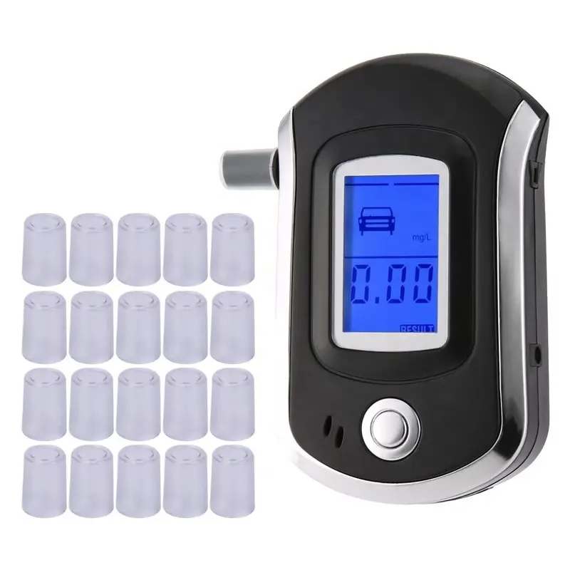 Portable Breathalyser 10 Mouthpieces Professional BAC Tester with Digital LCD Screen Police Accuracy for Personal Use YOMA Alcohol Tester 