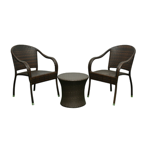 Ensemble de 3 chaises de jardin, mobilier de bistrot, mobilier en osier, <span class=keywords><strong>table</strong></span> de bar, <span class=keywords><strong>table</strong></span> de <span class=keywords><strong>balcon</strong></span> extérieure, ensemble de chaises et <span class=keywords><strong>table</strong></span> de café en rotin - Product Image 1