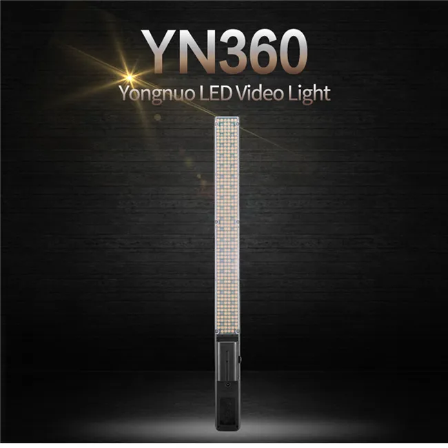 גבוהה באיכות yongnuo yn360 RGB פרו נוריות וידאו אורות כף יד led מצלמה אור 3200 k 5500 k RGB צבעוני מקל