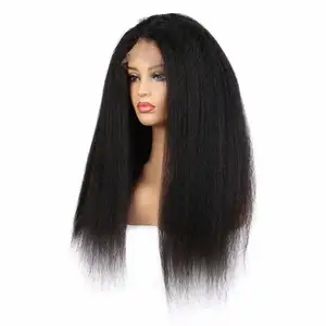 100%Human hair kinky straight wig ,wholesale dreadlocks wig lace front wig for black women ,china wig supplier