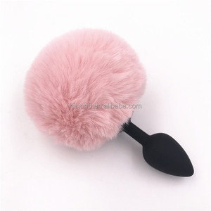 Kleurrijke Vele Kleuren Keuze Siliconen Leuke Ronde Zachte Korte Fuzzy 8 Cm Pompom Staart 3 Maten <span class=keywords><strong>Ass</strong></span> Intruder Anale Stop butt Plug - Product Image 4