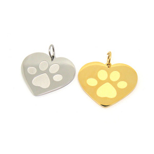 Pendentifs animaux Graver Collier Métal Argent Patte de <span class=keywords><strong>Chien</strong></span> Bijoux Graver Pendentifs Charms Making Jewelry Stainless Steel Cute Charms - Product Image 4