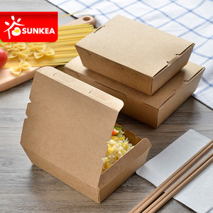 Caixa de papel de alimento tek kullanımlık take away kraft gıda ambalajı - Product Image 3