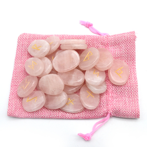 Piedra de cuarzo rosa para adivinación, piedras preciosas, <span class=keywords><strong>runas</strong></span>, piedras de cristal - Product Image 1