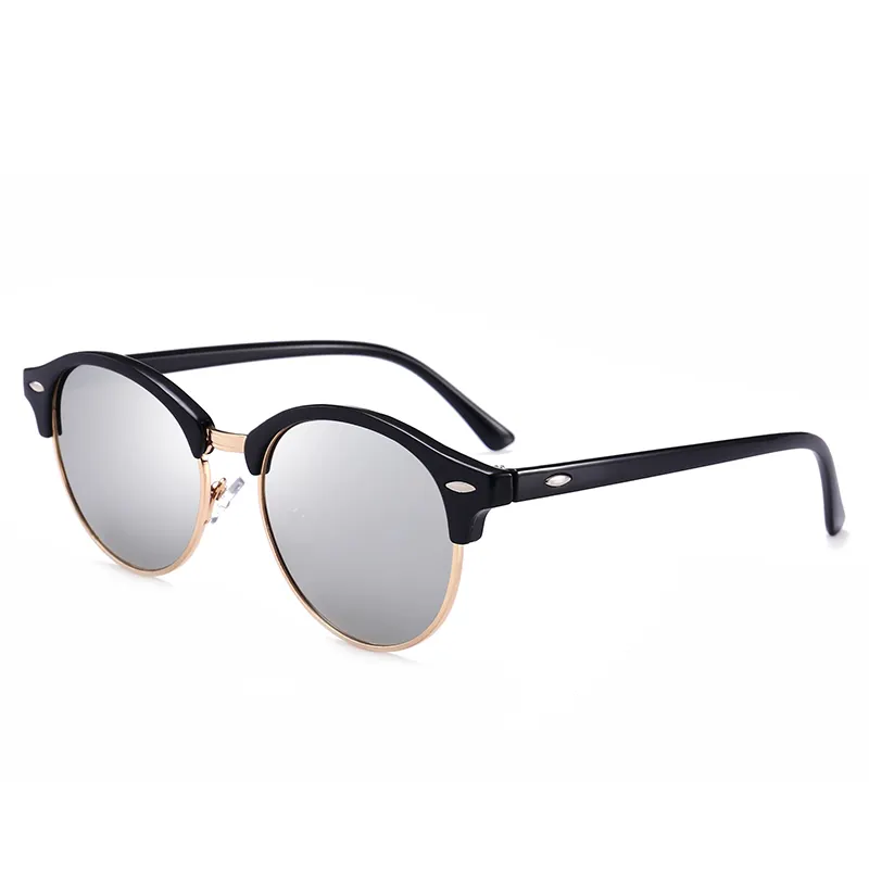 حار بيع النظارات الشمسية المصنعة Oem الاستقطاب النايلون عدسة إطار خشبي النظارات نصف الإطار نظارة شمسية كلوب ماستر