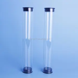 tubo de pvc de espessura Suppliers-Tubo transparente de plástico com tampas da extremidade espessura fina alta transparência