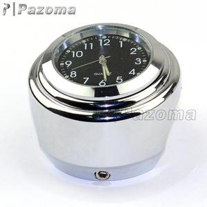 Montre d'horloge de <span class=keywords><strong>moto</strong></span> en métal chromé pour Cafe Racer Bobber Chopper Cruiser Sportster avec guidon 1" - Product Image 5