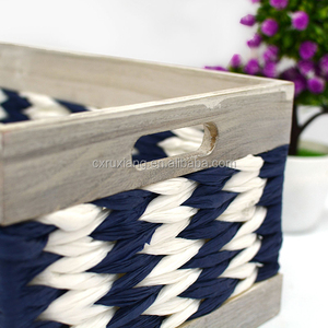 Boîtes en bois rustiques tissées à la main, boîtes décoratives bon marché pour le rangement, 20 pièces - Product Image 5