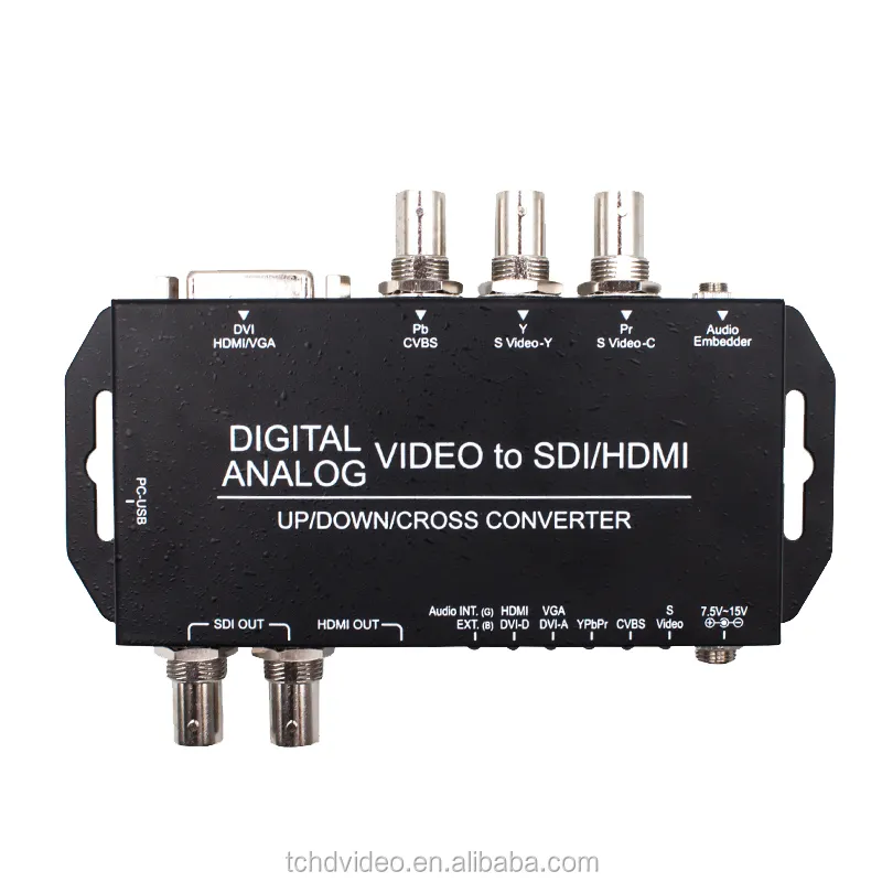 Convertisseur de signal analogique unique vers numérique, installation facile, conversion cvbs composant Composite yppr vers HDMI SDI