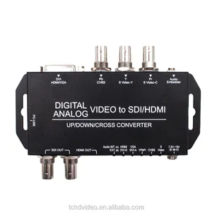 取り付けが簡単なアナログ信号-デジタル信号変換器cvbs複合部品YPBPrをHDMI SDIに変換