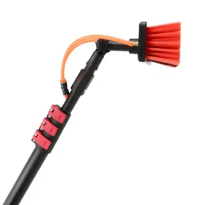 Telescopic Wash Brush with telescopic water fed pole for window cleaning