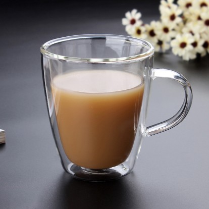 Double Wall Glass Cup Cafe Cup 12 Oz High Borosilicate Coffee Mug