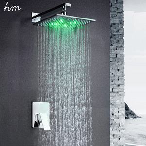 Mitigeur haute pression, bain mitigeur chaud et froid, douche de pluie LED en laiton - Product Image 1