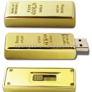 Thanh Vàng USB Ổ Đĩa Bút kích thước nhỏ USB Flash Stick 32GB, thanh vàng Ổ Đĩa Bút 4GB 1TB 2TB