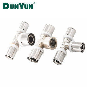 Zhejiang usine en gros corps en laiton SS manchon haute pression <span class=keywords><strong>raccord</strong></span> de presse universel pour tuyau Pex <span class=keywords><strong>multicouche</strong></span> <span class=keywords><strong>té</strong></span> égal - Product Image 6