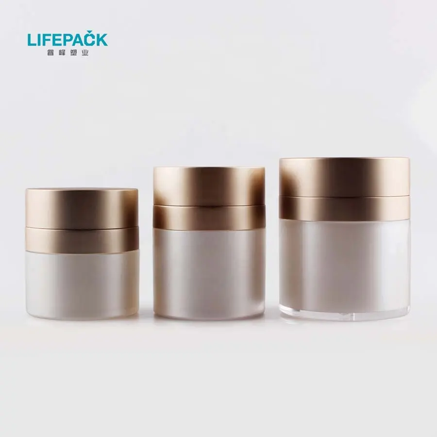 Mewah 15G 30G 50G Bulat Kosmetik Cream Jar Isi Ulang Injeksi Kosmetik Airless Pump Pot dengan Jelas Cap