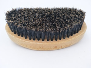 Brosse à cheveux incurvée 360° personnalisée <span class=keywords><strong>pas</strong></span> chère, poils de sanglier moyens, brosse à cheveux classique en bois pour homme - Product Image 3