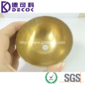 Besar berongga H62 tembaga kuningan semi sphere mangkuk dengan lubang