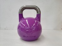 Kettlebell de compétition à fond plat en acier revêtu de couleur, équipement de gymnastique, prix d'usine, 4-48 KG