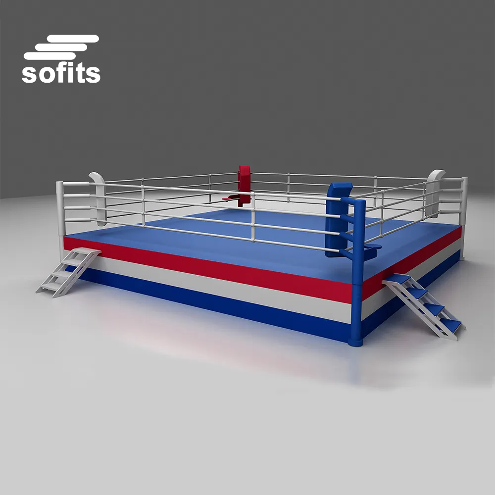 AIBA Ring Tinju Standar Internasional Di Olimpi Rules MMA Flooring Boxing Ring dengan Ukuran dan Logo Yang Dapat Disesuaikan.