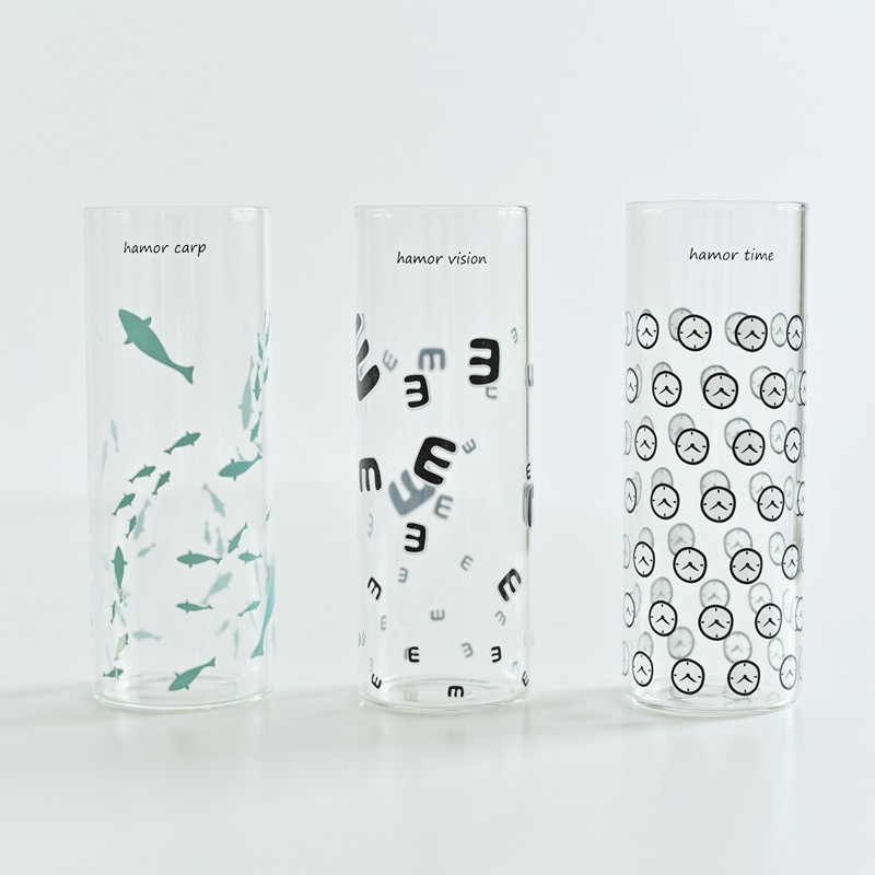 Haonai heat resistant custom printed glass water cup drinking glass