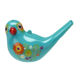 Uccello Acqua Verdognola Fischi Whistlers Elefante di Ceramica Portachiavi, Set di 2