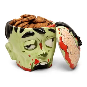 OEM Halloween Decoration Scary Zombie Funny Design Custom Unique Stash Ceramic Cookie Jar
