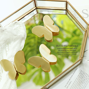 Hot Sale Creative <strong>Gold</strong> Brass Butterfly Shaped Furniture Pull Modern Hardware <strong>Handle</strong> for Drawer Cabinet Door for <strong>Wardrobe</strong> Kitchen - Product Image 5
