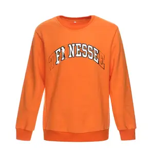 2020 großhandel orange farbe drucken brief logo neue hoodie hoodies 100% baumwolle pullover individuell druck