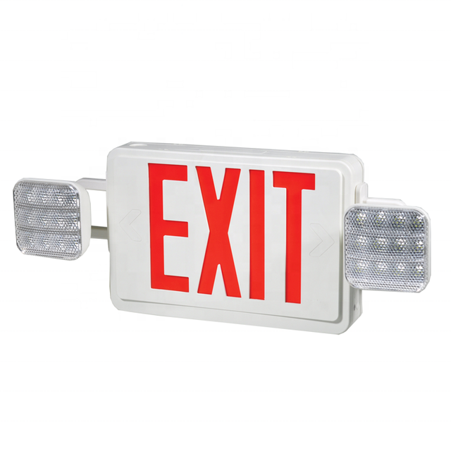 Made by FEITUO TOP SALE USA 120V/277V Dual Voltage UL Listed LED Emergency Light Combo with Exit Sign Fixture JLEC2RWZ2