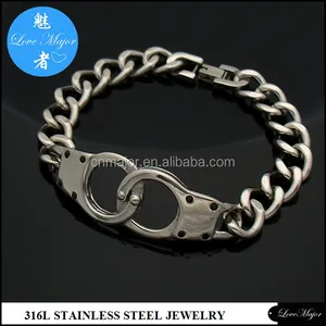 8.5in mens handboeien armband rvs curb chain sieraden