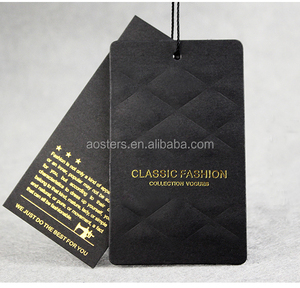 Etiqueta colgante de papel de ropa con <span class=keywords><strong>stock</strong></span> de tarjeta negra con etiqueta oscilante brillante UV - Product Image 4