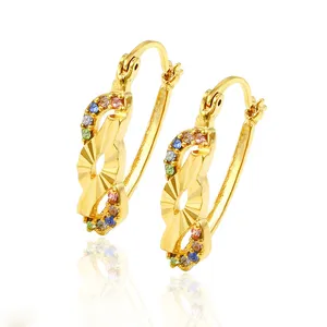 Xuping jewelry 24k temperament zirconia pendientes diseño para mujer, moda hot cheap earrings
