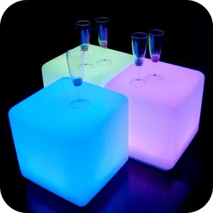 New Outdoor waterproof remote control USB rechargeable RGB color changing led cube mood light 10*10*10cm
