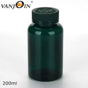 Chinese patent medicine use 200cc PET plastic black bottles with Tearing cap