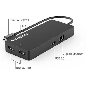 UTD04 Thunderbolt 3 USB-C 迷你底座，带双 4 K/60Hz 或单 5 K/60Hz,双 DP