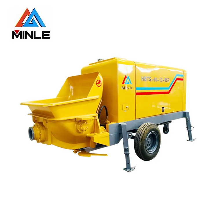 Saatte 40 metreküp küçük dizel taşınabilir pompalama makinesi römork beton pompası mini satılık