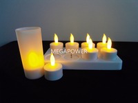 Vente chaude Sécurité Rechargeable Sans Flamme Électrique Thé Lumière Bougie Led