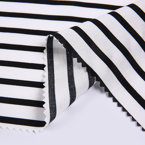 Tissu en popeline 100 coton, étoffe tissée à rayures noires <span class=keywords><strong>et</strong></span> blanches de qualité supérieure - Product Image 4
