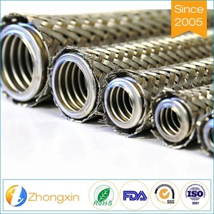 Teflon PTFE rivestito ondulato tubo <span class=keywords><strong>in</strong></span> acciaio inox 304 intrecciato per collegamento comune - Product Image 2