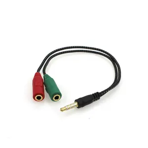 Stereo Audio Pria Ke 2 Wanita, Earphone Headset Splitter Kabel Splitter Y 3.5Mm