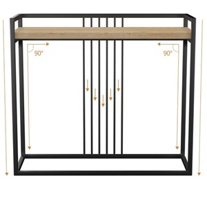 Loft <span class=keywords><strong>Industriale</strong></span> Europea di <span class=keywords><strong>Stile</strong></span> di Metallo Nero Cornice In Legno Rettangolo ConsoleTable Caffè Tavolo Per La Casa Soggiorno - Product Image 5