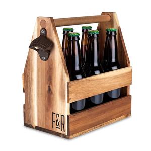 Agriturismo Decorazioni Per La Casa di Birra In Legno 6 pacchetto Carrier, Caddy, Holder, sacchetto di Tote, Bottiglia Vettore - Product Image 1